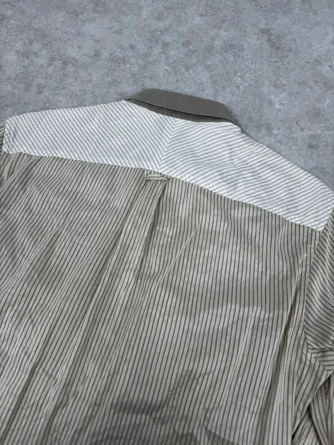 1990s Kenzo Beige & Light Green Patchwork Vest Shirt BKprjmp 6