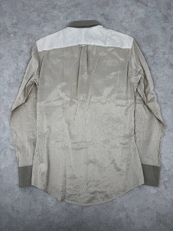 1990s Kenzo Beige & Light Green Patchwork Vest Shirt BKprjmp 4