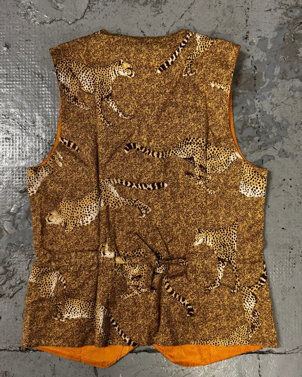 1990s Kenzo Beige Cheetah Print  Vest gcgiHMp 4