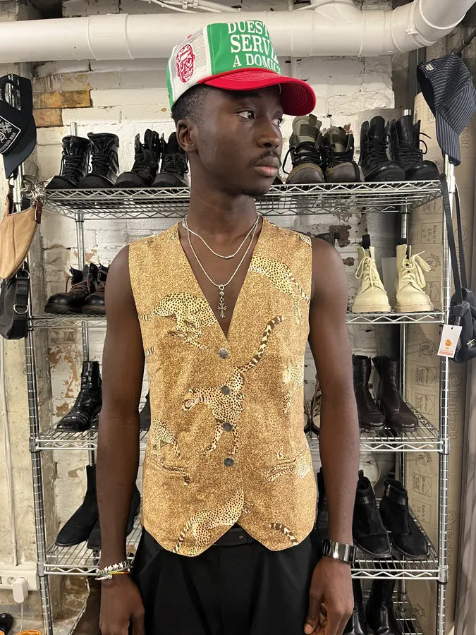 1990s Kenzo Beige Cheetah Print  Vest gcgiHMp 1