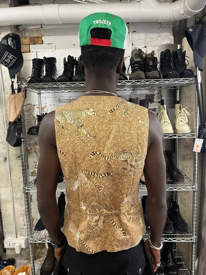 1990s Kenzo Beige Cheetah Print  Vest gcgiHMp 2