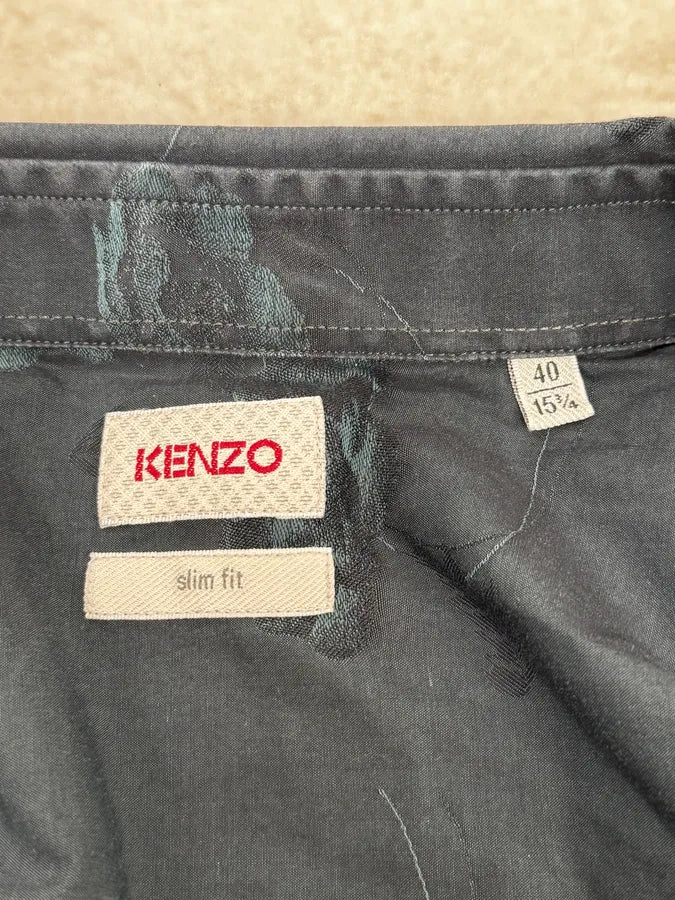 1990s Kenzo Blue Flower Print Shirt tWrsKut 8