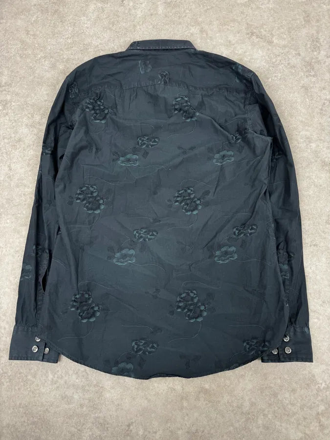 1990s Kenzo Blue Flower Print Shirt tWrsKut 3