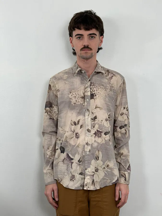 1990s Kenzo Flowers Shadow Cloudy Shirt mBBjoqr 1