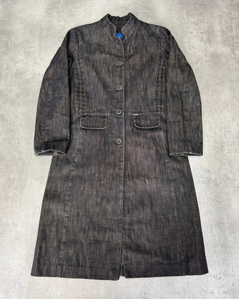 1990s Kenzo Traditional Master Denim Trench Coat RvjNvaP 0