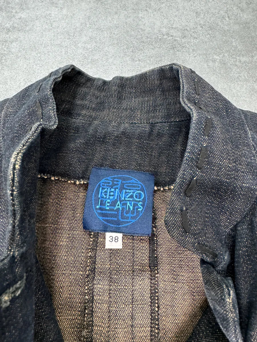 1990s Kenzo Traditional Master Denim Trench Coat RvjNvaP 6
