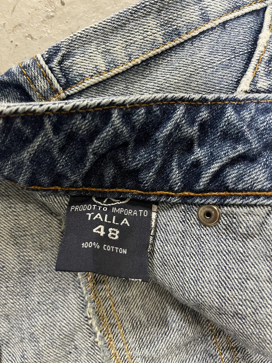1990s Laltro Italian Blue Cargo Denim Jeans (M/L) WtqhtBj 8
