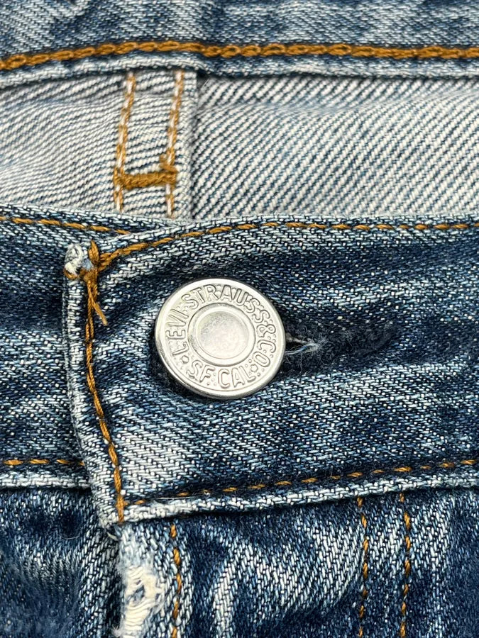 1990s Levi’s 501 Blue Faded Distressed Denim Jeans RlpWQSk 7