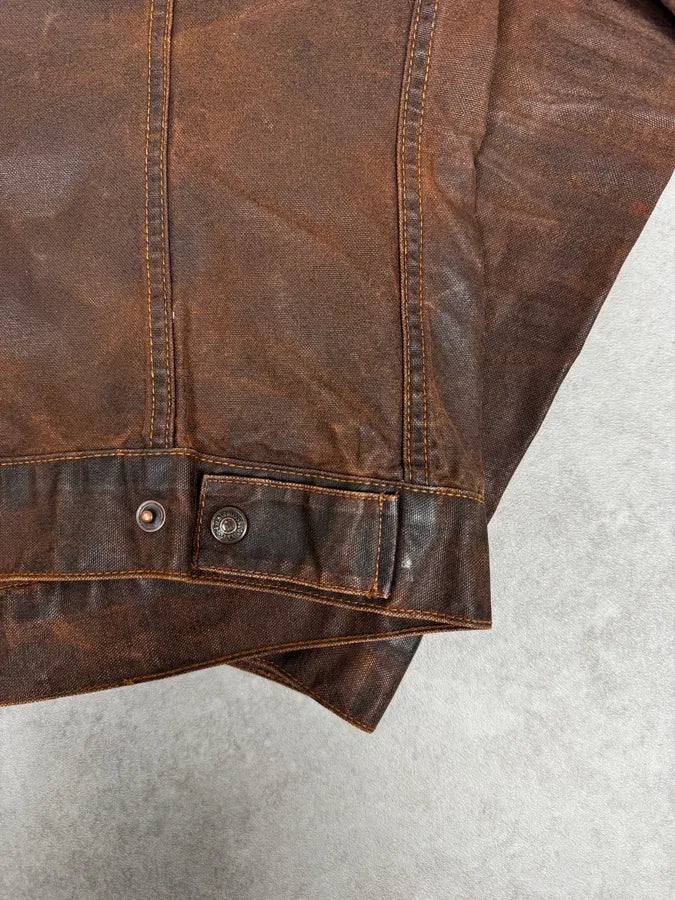 1990s Levi’s Biker Waxed Brown Jacket gUknTSl 5