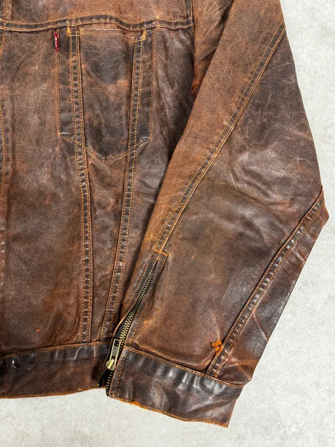 1990s Levi’s Biker Waxed Brown Jacket gUknTSl 8