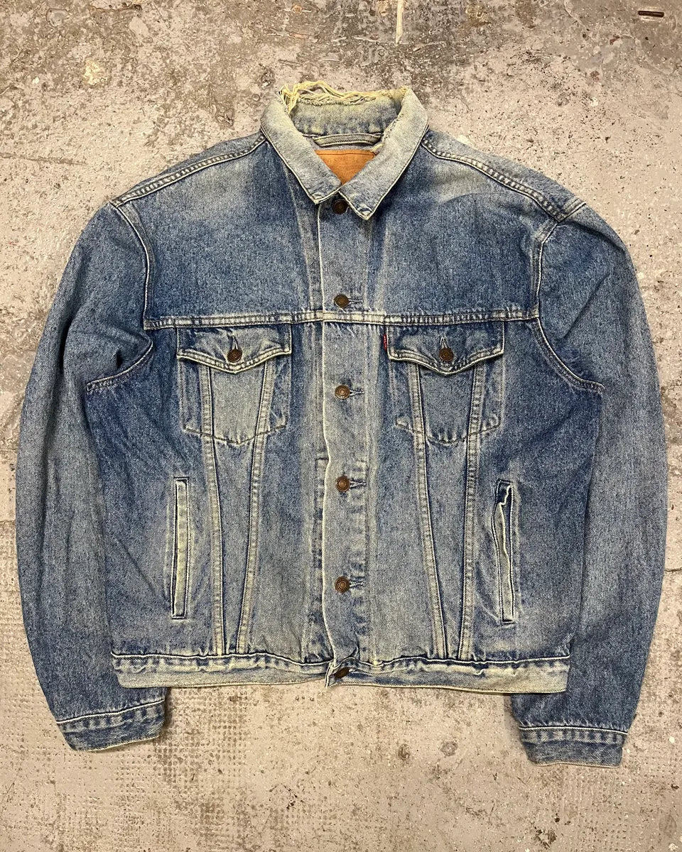 1990s Levi’s Blue Distressed Faded Denim Jacket (M/L) DghtNvI 0
