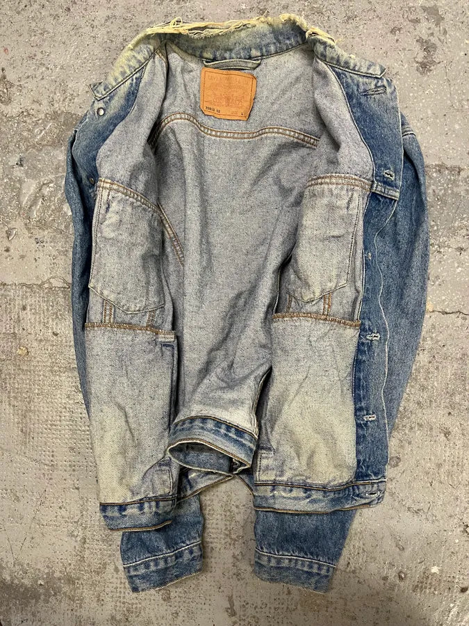 1990s Levi’s Blue Distressed Faded Denim Jacket (M/L) DghtNvI 5