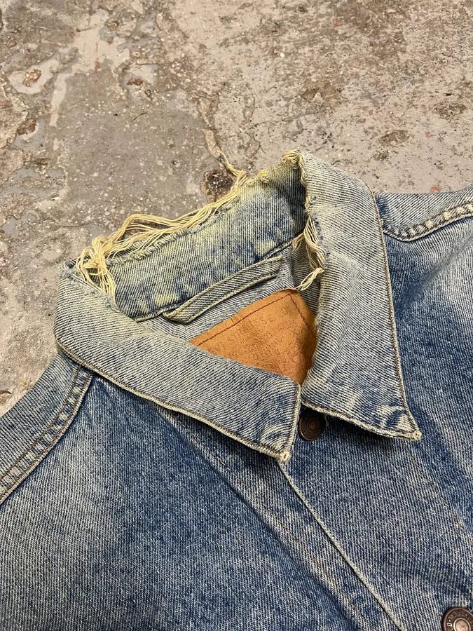 1990s Levi’s Blue Distressed Faded Denim Jacket (M/L) DghtNvI 7