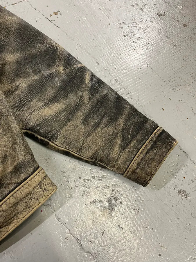 1990s Levi’s Raw Grey Leather Trucker Jacket QVNTndQ 6