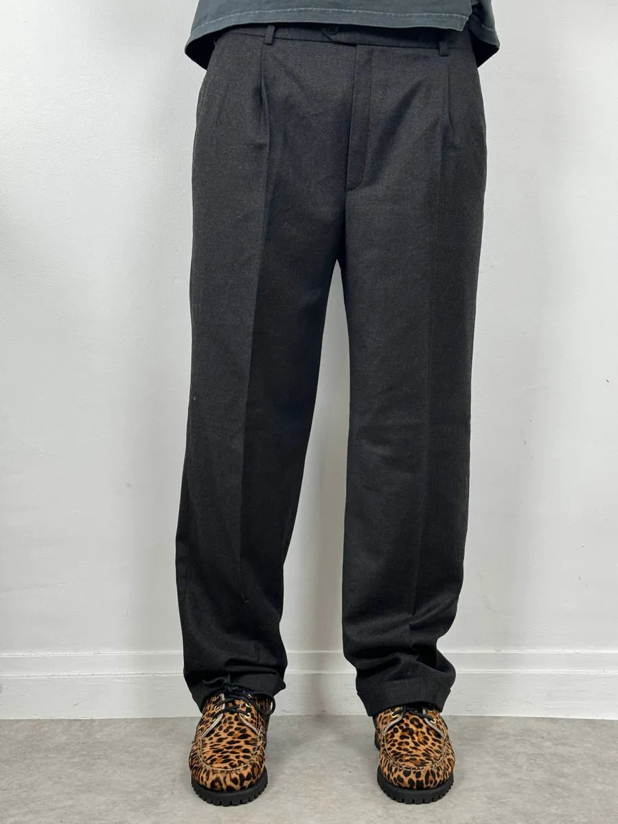 1990s Loro Piana Dark Grey Wool Tailored Pants fvLsnWR 2