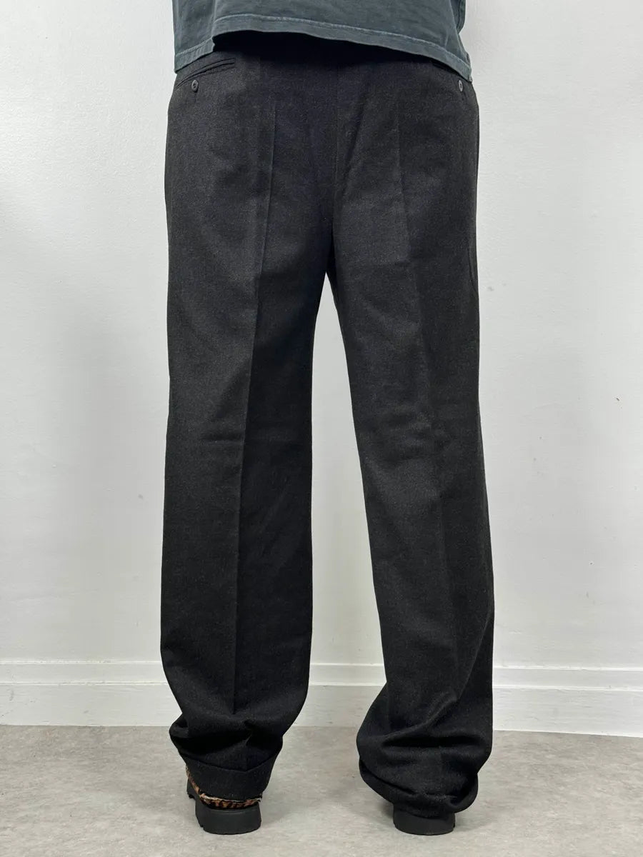 1990s Loro Piana Dark Grey Wool Tailored Pants fvLsnWR 4