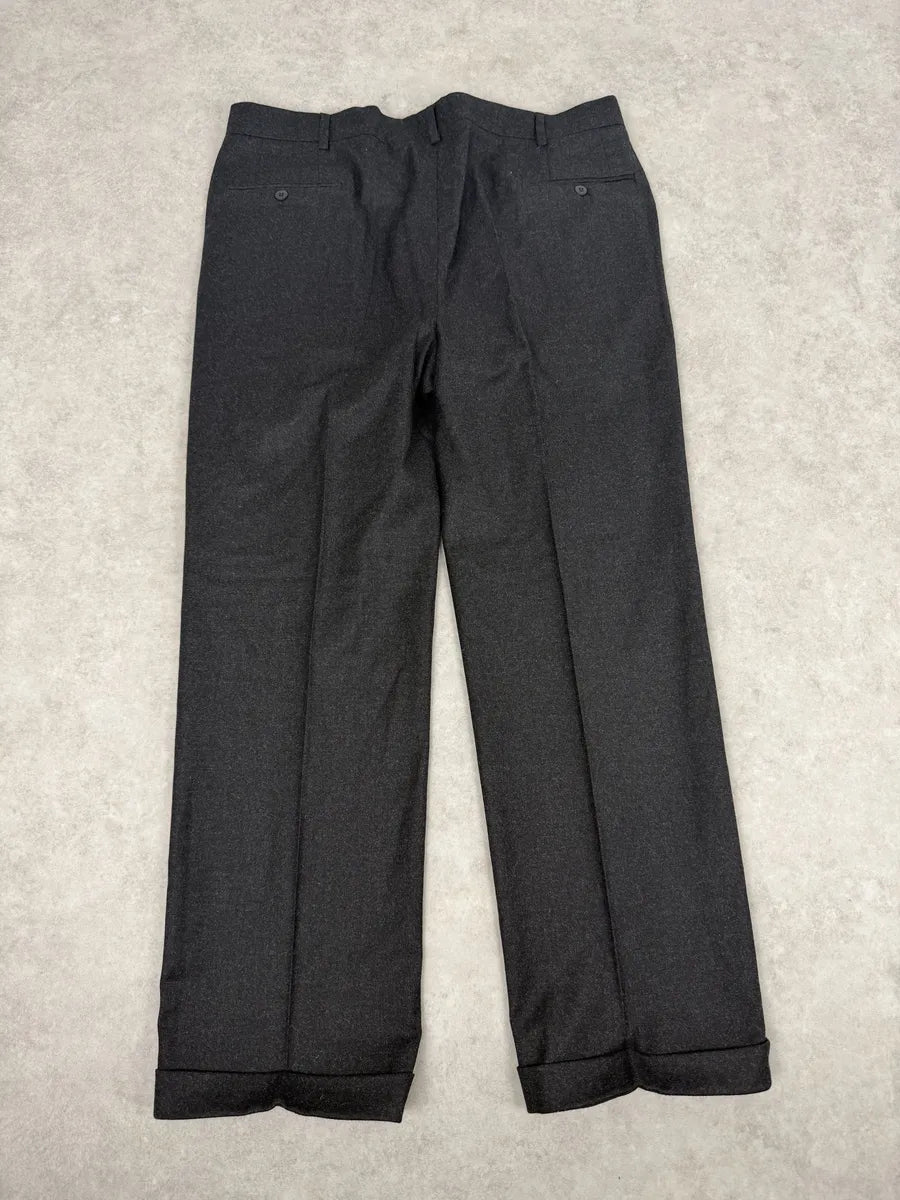 1990s Loro Piana Dark Grey Wool Tailored Pants fvLsnWR 5