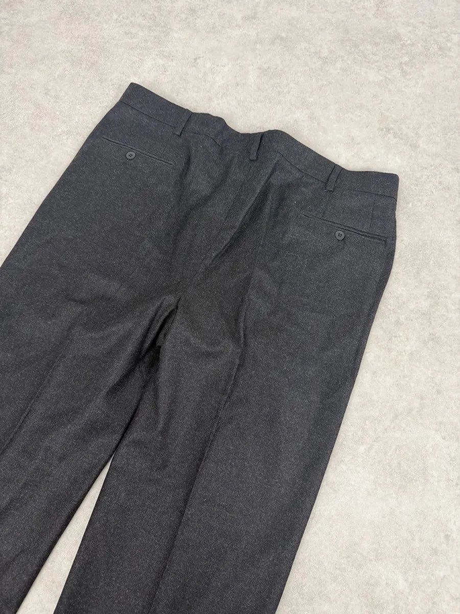 1990s Loro Piana Dark Grey Wool Tailored Pants fvLsnWR 6