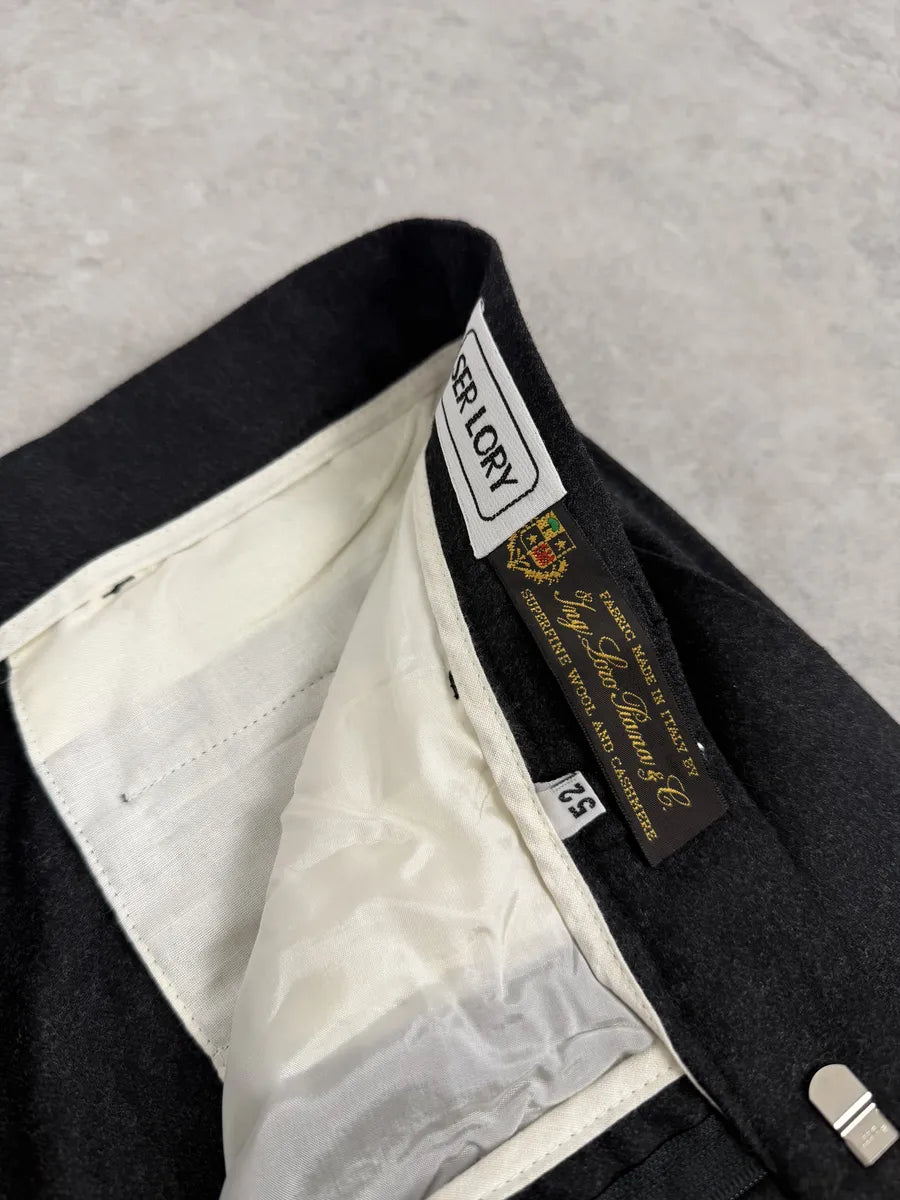 1990s Loro Piana Dark Grey Wool Tailored Pants fvLsnWR 7