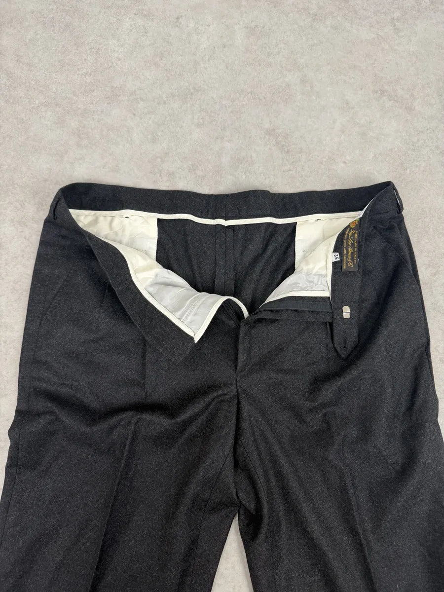 1990s Loro Piana Dark Grey Wool Tailored Pants fvLsnWR 9