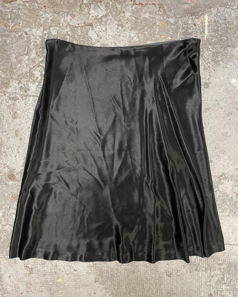 1990s Maison Martin Margiela Black Silk Skirt (M/L) NhnOBAq 0