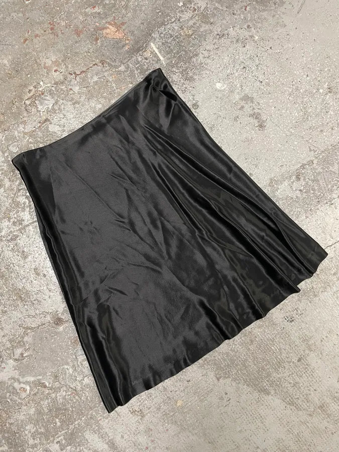 1990s Maison Martin Margiela Black Silk Skirt (M/L) NhnOBAq 2