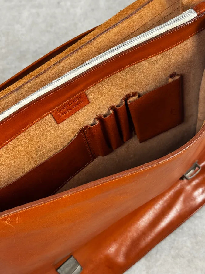 1990s Maison Martin Margiela Orange Signature Leather Bag IgWpvea 12