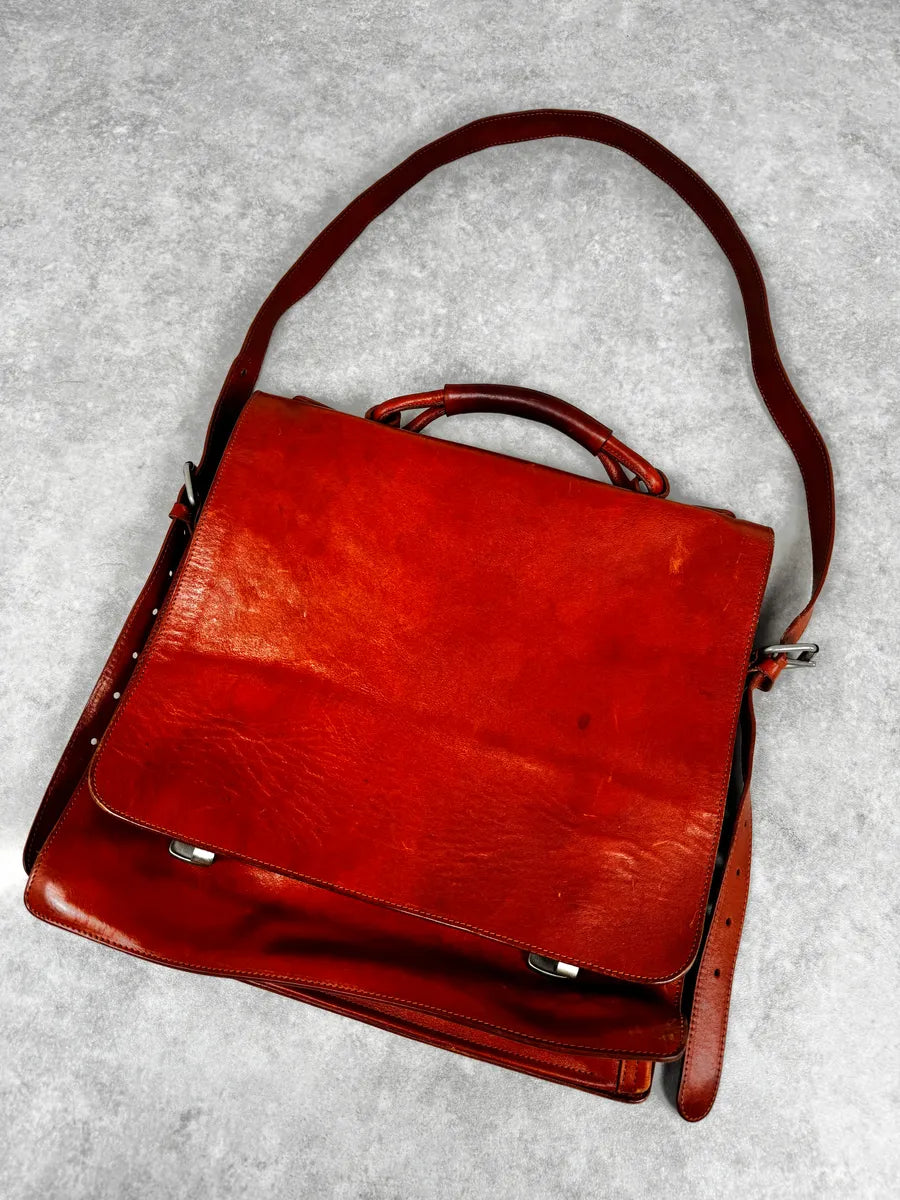 1990s Maison Martin Margiela Orange Signature Leather Bag IgWpvea 4