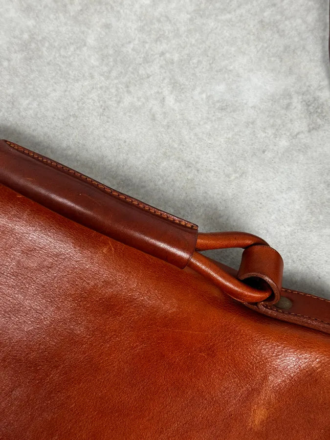 1990s Maison Martin Margiela Orange Signature Leather Bag IgWpvea 10