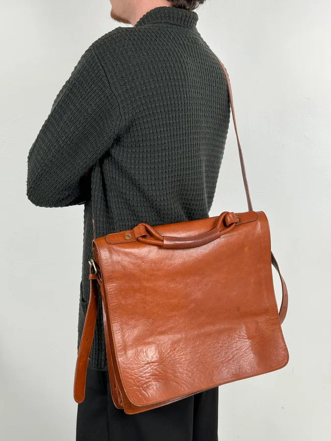 1990s Maison Martin Margiela Orange Signature Leather Bag IgWpvea 2