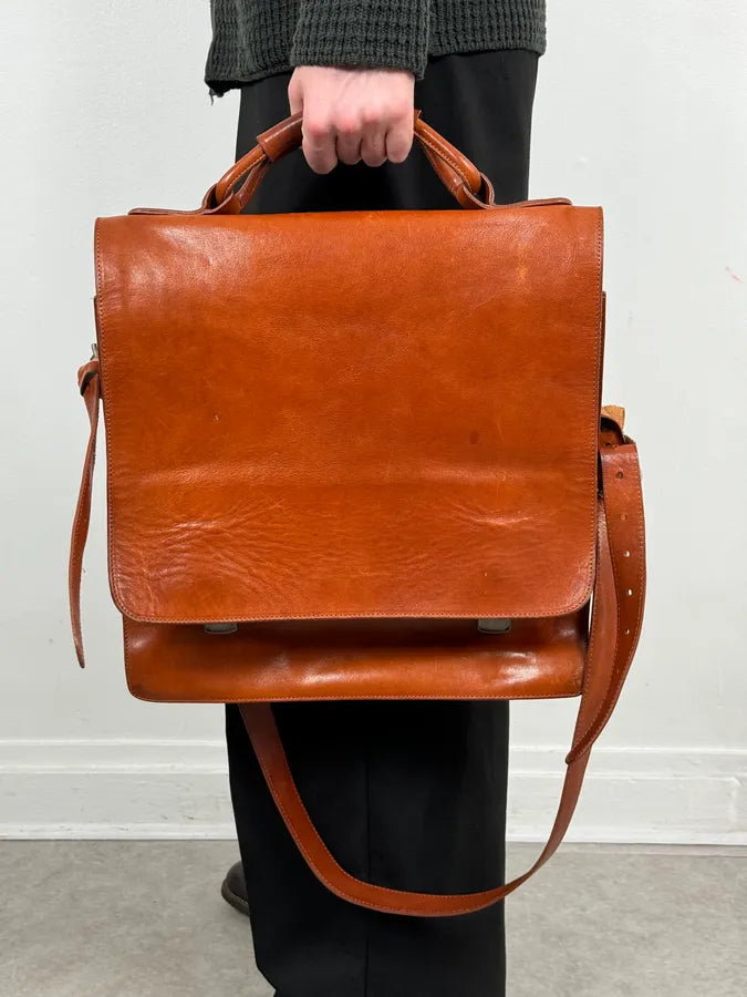 1990s Maison Martin Margiela Orange Signature Leather Bag IgWpvea 3
