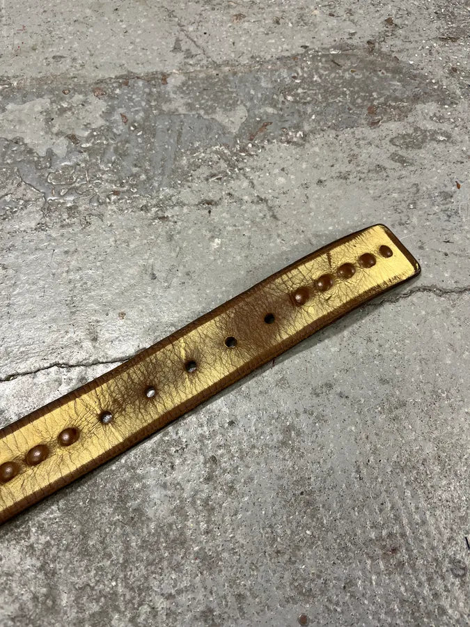 1990s Marithé + François Girbaud Beige & Brown Leather Belt jvMaBMH 6