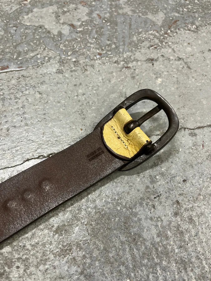 1990s Marithé + François Girbaud Beige & Brown Leather Belt jvMaBMH 7