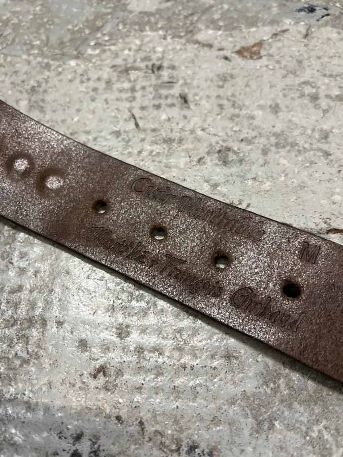 1990s Marithé + François Girbaud Beige & Brown Leather Belt jvMaBMH 9