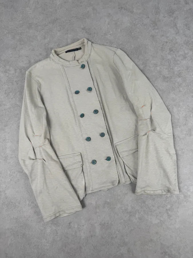 1990s Marithé + François Girbaud Beige Buttoned Light Jacket JwdJkTd 3