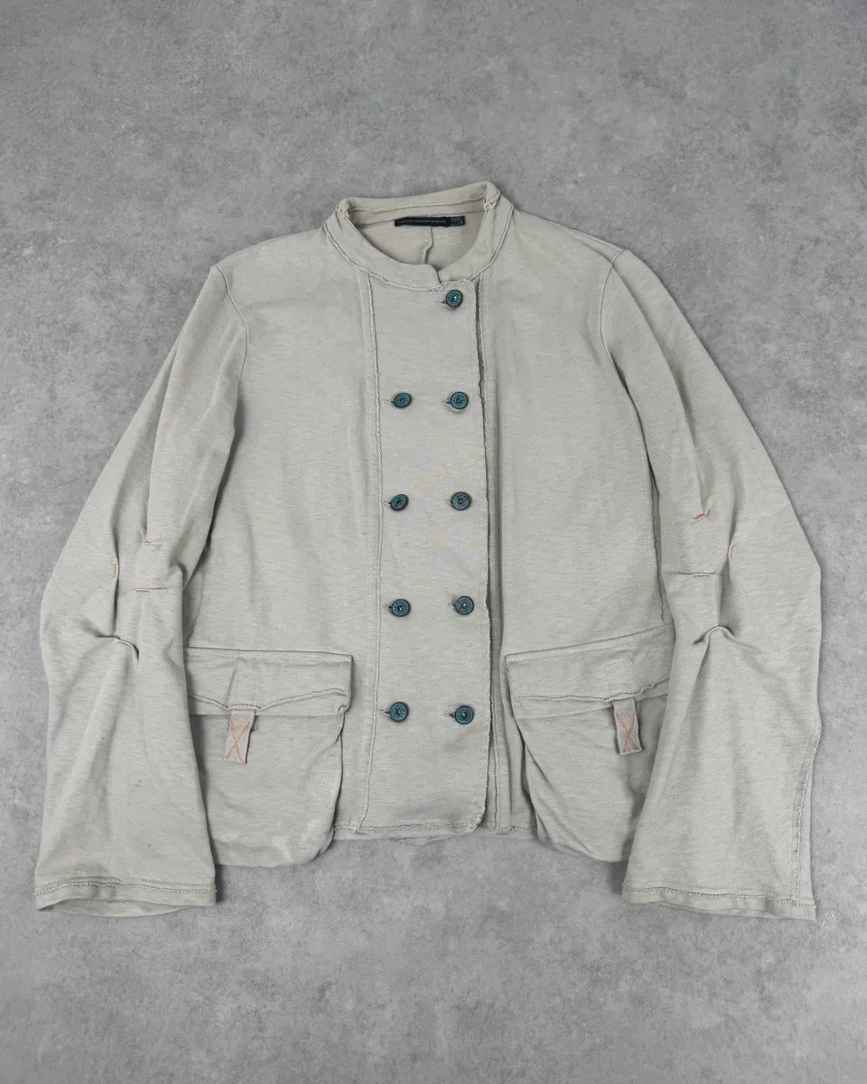 1990s Marithé + François Girbaud Beige Buttoned Light Jacket JwdJkTd 0