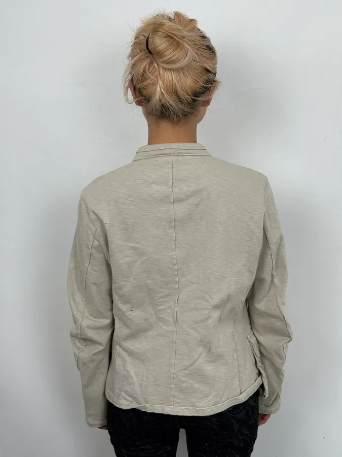 1990s Marithé + François Girbaud Beige Buttoned Light Jacket JwdJkTd 2