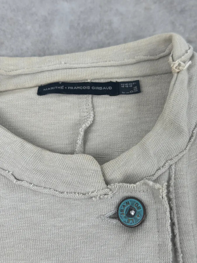 1990s Marithé + François Girbaud Beige Buttoned Light Jacket JwdJkTd 9