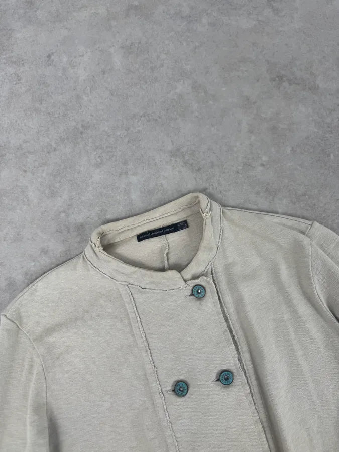 1990s Marithé + François Girbaud Beige Buttoned Light Jacket JwdJkTd 4