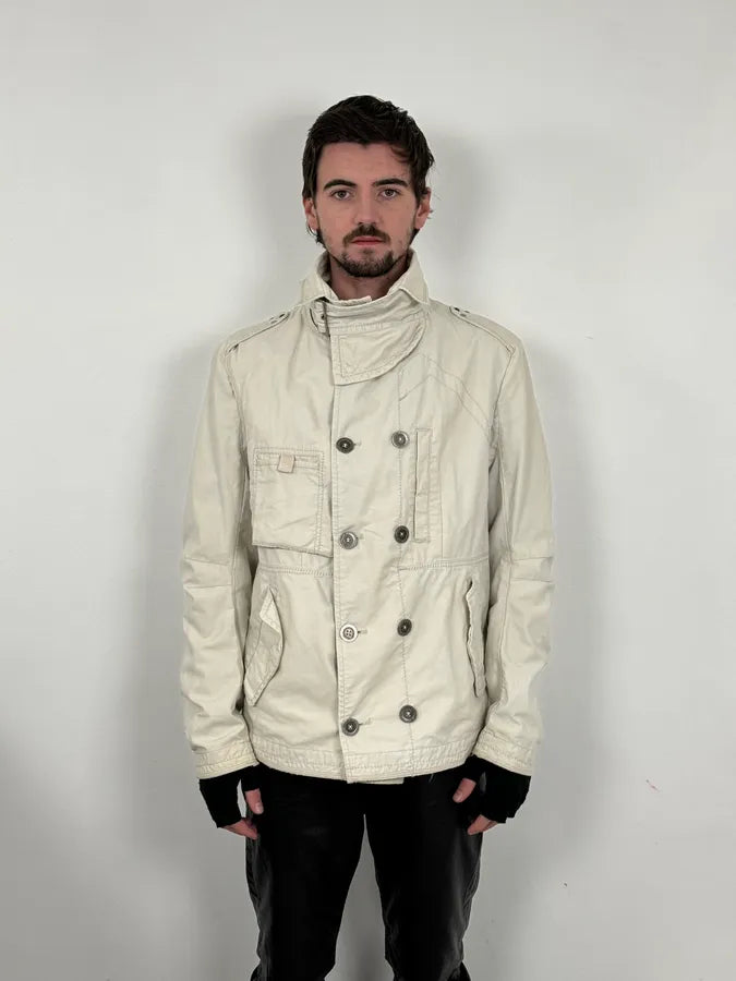 1990s Marithé + François Girbaud Beige Saharienne Jacket uTPaJQY 1