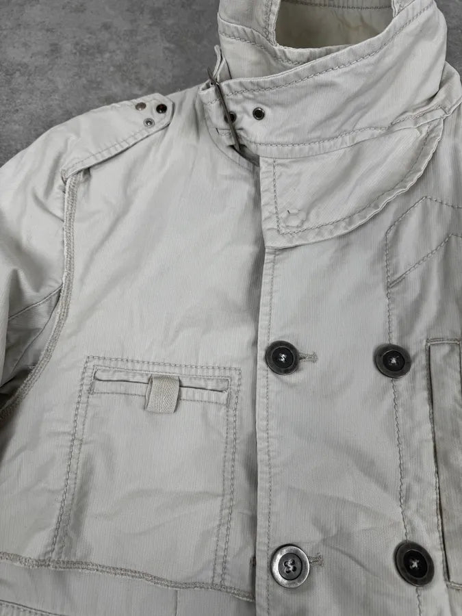 1990s Marithé + François Girbaud Beige Saharienne Jacket uTPaJQY 8