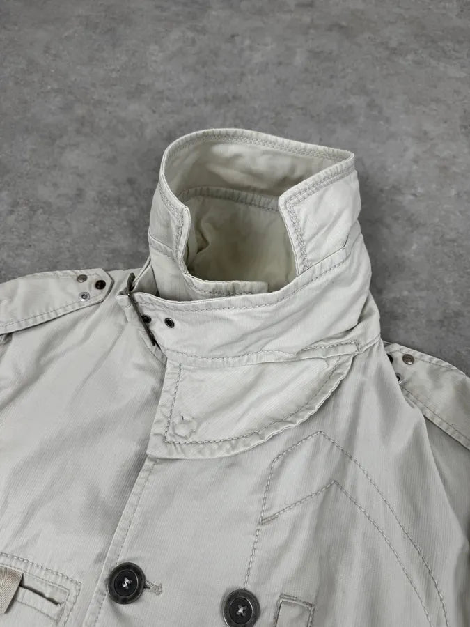 1990s Marithé + François Girbaud Beige Saharienne Jacket uTPaJQY 5