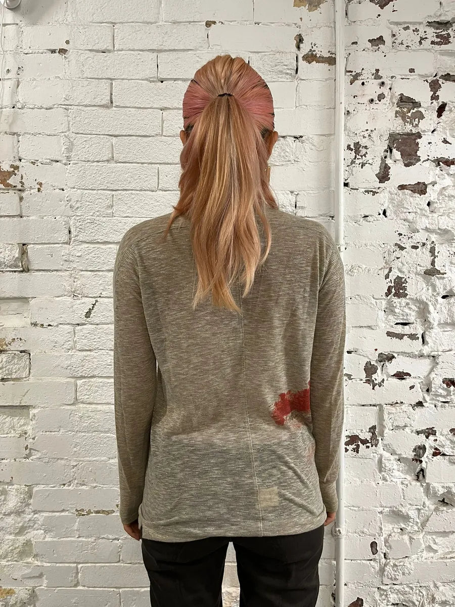1990s Marithé + François Girbaud Beige V-Neck Longsleeve T-Shirt pkEMlWP 1