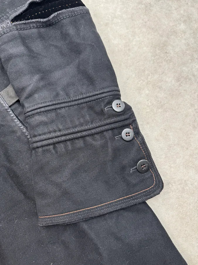 1990s Marithé + François Girbaud Black Blend Multi-Pocket Long Coat bbKydDl 11