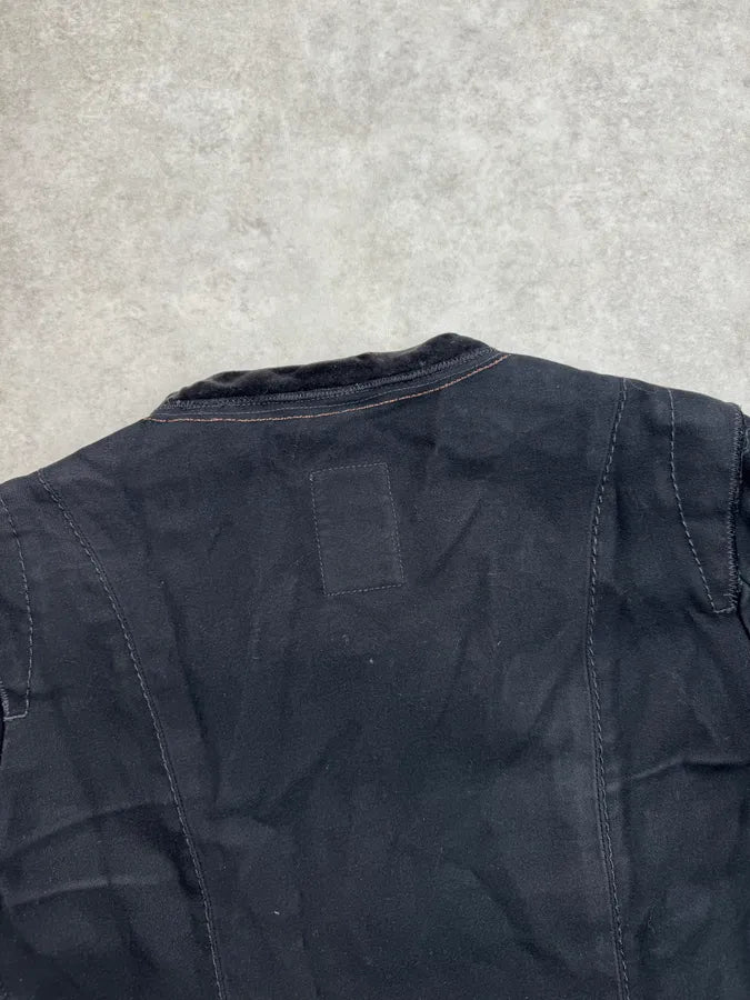 1990s Marithé + François Girbaud Black Blend Multi-Pocket Long Coat bbKydDl 7