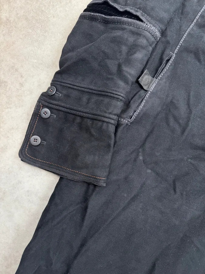 1990s Marithé + François Girbaud Black Blend Multi-Pocket Long Coat bbKydDl 9
