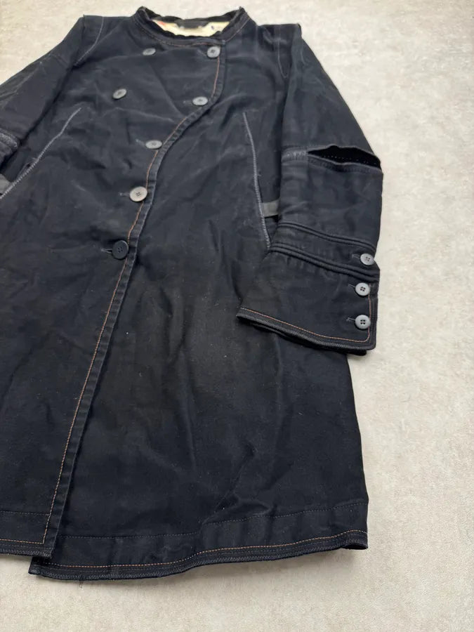 1990s Marithé + François Girbaud Black Blend Multi-Pocket Long Coat bbKydDl 3