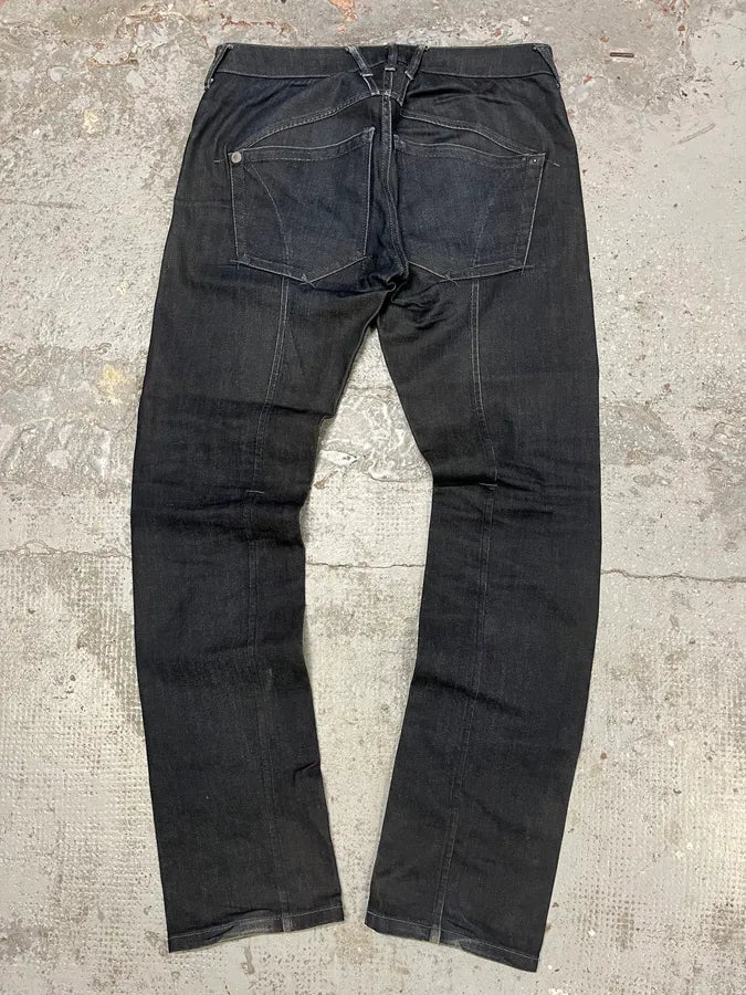 1990s Marithé + François Girbaud Black Denim Jeans pihikno 6