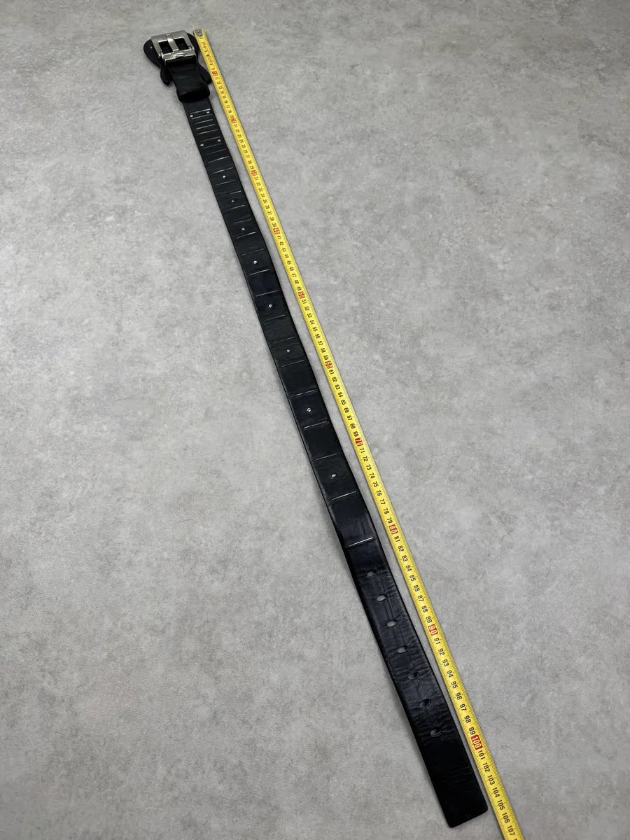 1990s Marithé & François Girbaud Black Leather Guitar Buckle Belt AMsDZrS 8