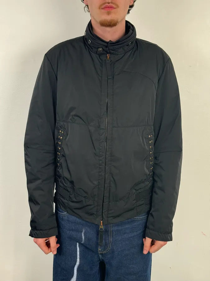 2000s Marithé + François Girbaud Black Nylon Studded Skull Puffer Jacket  efXaSkQ 1